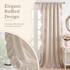 NICETOWN White Ruffle Shabby Chic Curtains 84 inch Long, Rod Pocket Privacy with Some Soft Light Filtering French Country Flowy Drapes for Living Room/Farmhouse/Bedroom, 2 Panels=104″ Wide(Wheat)
