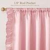NICETOWN White Ruffle Shabby Chic Curtains 84 inch Long, Rod Pocket Privacy with Some Soft Light Filtering French Country Flowy Drapes for Living Room/Farmhouse/Bedroom, 2 Panels=104″ Wide(Pink)