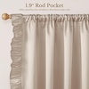NICETOWN White Ruffle Shabby Chic Curtains 84 inch Long, Rod Pocket Privacy with Some Soft Light Filtering French Country Flowy Drapes for Living Room/Farmhouse/Bedroom, 2 Panels=104″ Wide(Wheat)