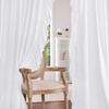 NICETOWN White Ruffle Shabby Chic Curtains 84 inch Long, Rod Pocket Privacy with Some Soft Light Filtering French Country Flowy Drapes for Living Room/Farmhouse/Bedroom, 2 Panels=104″ Wide(White)
