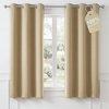 NICETOWN 100% Blackout Sage Green Curtains for Bedroom, W40xL63, 2 Panels(Beige)