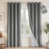NICETOWN Beige Linen Blackout Curtains 84 Inches Long, W52xL84, 2 Panels(Grey)