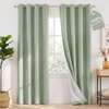 NICETOWN Beige Linen Blackout Curtains 84 Inches Long, W52xL84, 2 Panels(Sage Green)