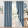 NICETOWN Beige Linen Blackout Curtains 84 Inches Long, W52xL84, 2 Panels(Stone Blue)