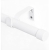 NICETOWN Black Adjustable Curtain Rod 1 Diameter Modern End Cap Style Finals/Cylinder Finials Design Decorative Drapery Rod for Closet Cupboard Cafe Loft RV Curtains, 28-48″ Length, Matt Black(White)