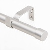 NICETOWN Black Adjustable Curtain Rod 1 Diameter Modern End Cap Style Finals/Cylinder Finials Design Decorative Drapery Rod for Closet Cupboard Cafe Loft RV Curtains, 28-48″ Length, Matt Black(Satin Nickel)