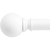 NICETOWN Black Curtain Rods for Window 48 to 86 inch, 1 1/8 Diameter with Ball Finials for Window Treatment, Adjustable Length from 48 to 86-Inch, Matte Black(Matte White)