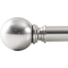 NICETOWN Black Curtain Rods for Window 48 to 86 inch, 1 1/8 Diameter with Ball Finials for Window Treatment, Adjustable Length from 48 to 86-Inch, Matte Black(Satin Nickel)