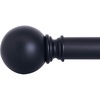 NICETOWN Black Curtain Rods for Window 48 to 86 inch, 1 1/8 Diameter with Ball Finials for Window Treatment, Adjustable Length from 48 to 86-Inch, Matte Black(Matte Black)