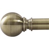 NICETOWN Black Curtain Rods for Window 48 to 86 inch, 1 1/8 Diameter with Ball Finials for Window Treatment, Adjustable Length from 48 to 86-Inch, Matte Black(Antique Brass)