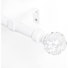 NICETOWN Black Curtain Rods for Windows 28 to 48 inch, Adjustable Curtain Rod 1 inch Diameter Modern Faceted Ball Finials Design Decorative Drapery Rod for Valances Tiers, 28-48″ Length, Matte Black(Matte White/Faceted Ball)