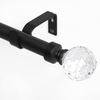 NICETOWN Black Curtain Rods for Windows 28 to 48 inch, Adjustable Curtain Rod 1 inch Diameter Modern Faceted Ball Finials Design Decorative Drapery Rod for Valances Tiers, 28-48″ Length, Matte Black(Matte Black/Faceted Ball)
