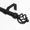 NICETOWN Black Curtain Rods for Windows 28 to 48 inch, Adjustable Curtain Rod 1 inch Diameter Modern Faceted Ball Finials Design Decorative Drapery Rod for Valances Tiers, 28-48″ Length, Matte Black(Matte Black)