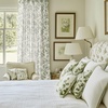 NICETOWN Blue Floral Curtains for Bedroom & Living Room, Linen Blend Drapes with Vintage Peony, Privacy & Light Filtering Inspired by British Museum’s Blue & White Porcelain, W52 x L84 in, 2 Panels(Sage Green)
