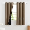 NICETOWN Boho Floral Curtains 100% Blackout for Living Room Bedroom 96 Inches Long Vintage Flower Drapes Thermal Insulated Soundproof Mid Century Botanica Grommet Window Treatment, 52″ W, 2 Panels(Khaki)