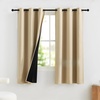 NICETOWN Boho Floral Curtains 100% Blackout for Living Room Bedroom 96 Inches Long Vintage Flower Drapes Thermal Insulated Soundproof Mid Century Botanica Grommet Window Treatment, 52″ W, 2 Panels(Biscotti Beige)