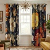NICETOWN Boho Floral Curtains 100% Blackout for Living Room Bedroom 96 Inches Long Vintage Flower Drapes Thermal Insulated Soundproof Mid Century Botanica Grommet Window Treatment, 52″ W, 2 Panels(Boho Floral Navy Blue)