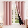 NICETOWN Boho Floral Curtains 100% Blackout for Living Room Bedroom 96 Inches Long Vintage Flower Drapes Thermal Insulated Soundproof Mid Century Botanica Grommet Window Treatment, 52″ W, 2 Panels(Peach Pink)