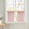 NICETOWN Natural Pinch Pleated Linen Kitchen Window Curtains(Light Pink)