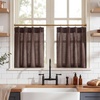 NICETOWN Natural Pinch Pleated Linen Kitchen Window Curtains(Taupe)
