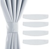 NICETOWN Strong Magnetic Curtain Tiebacks – Modern Simple Style Curtain Ties Backs Holdbacks Holders for Indoor/Outdoor Curtains (White, 18.5 X 4 Inches, Set of 4)(Greyish White)