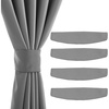 NICETOWN Strong Magnetic Curtain Tiebacks – Modern Simple Style Curtain Ties Backs Holdbacks Holders for Indoor/Outdoor Curtains (White, 18.5 X 4 Inches, Set of 4)(Silver Grey)