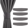 NICETOWN Strong Magnetic Curtain Tiebacks – Modern Simple Style Curtain Ties Backs Holdbacks Holders for Indoor/Outdoor Curtains (White, 18.5 X 4 Inches, Set of 4)(Grey)