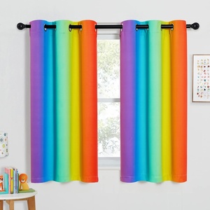 NICETOWN 100% Blackout Ombre Rainbow Curtains for Kids, 52″ x 84″, 2 Panels(Rainbow-1)