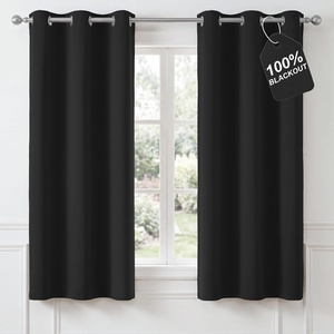 NICETOWN 100% Blackout Sage Green Curtains for Bedroom, W40xL63, 2 Panels(Black)