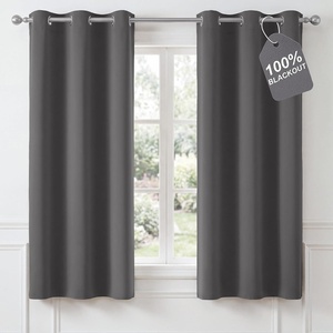 NICETOWN 100% Blackout Sage Green Curtains for Bedroom, W40xL63, 2 Panels(Grey)