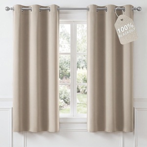 NICETOWN 100% Blackout Sage Green Curtains for Bedroom, W40xL63, 2 Panels(Natural)