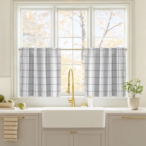 NICETOWN 100% Blackout Taupe Plaid Magnetic Roman Shade, W24 x L64, 1 Panel(Grid Pattern | White & White)