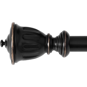NICETOWN Black Curtain Rods for Window 48 to 86 inch, 1 1/8 Diameter with Ball Finials for Window Treatment, Adjustable Length from 48 to 86-Inch, Matte Black(Black Copper)