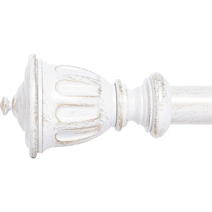 NICETOWN Black Curtain Rods for Window 48 to 86 inch, 1 1/8 Diameter with Ball Finials for Window Treatment, Adjustable Length from 48 to 86-Inch, Matte Black(Antique White)