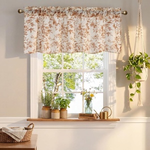 NICETOWN Blue Floral Curtains for Bedroom & Living Room, Linen Blend Drapes with Vintage Peony, Privacy & Light Filtering Inspired by British Museum’s Blue & White Porcelain, W52 x L84 in, 2 Panels(Yellow Brown)