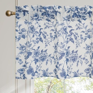 NICETOWN Blue Floral Curtains for Bedroom & Living Room, Linen Blend Drapes with Vintage Peony, Privacy & Light Filtering Inspired by British Museum’s Blue & White Porcelain, W52 x L84 in, 2 Panels(Indigo)
