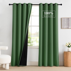 NICETOWN Boho Floral Curtains 100% Blackout for Living Room Bedroom 96 Inches Long Vintage Flower Drapes Thermal Insulated Soundproof Mid Century Botanica Grommet Window Treatment, 52″ W, 2 Panels(Forest Green)