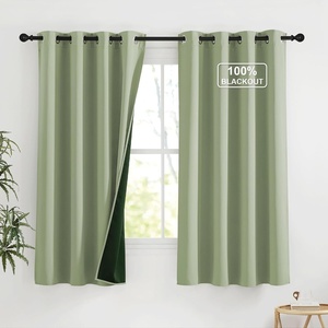 NICETOWN Boho Floral Curtains 100% Blackout for Living Room Bedroom 96 Inches Long Vintage Flower Drapes Thermal Insulated Soundproof Mid Century Botanica Grommet Window Treatment, 52″ W, 2 Panels(Olive Green)