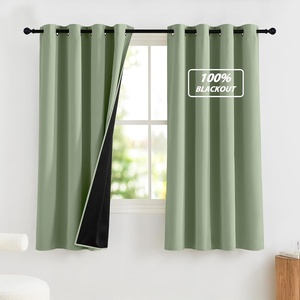 NICETOWN Boho Floral Curtains 100% Blackout for Living Room Bedroom 96 Inches Long Vintage Flower Drapes Thermal Insulated Soundproof Mid Century Botanica Grommet Window Treatment, 52″ W, 2 Panels(Olive)