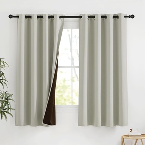 NICETOWN Boho Floral Curtains 100% Blackout for Living Room Bedroom 96 Inches Long Vintage Flower Drapes Thermal Insulated Soundproof Mid Century Botanica Grommet Window Treatment, 52″ W, 2 Panels(Sand)