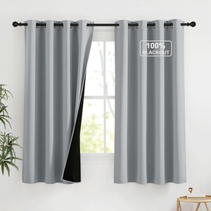 NICETOWN Boho Floral Curtains 100% Blackout for Living Room Bedroom 96 Inches Long Vintage Flower Drapes Thermal Insulated Soundproof Mid Century Botanica Grommet Window Treatment, 52″ W, 2 Panels(Dove Gray)