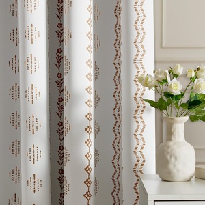 NICETOWN Boho Floral Curtains 100% Blackout for Living Room Bedroom 96 Inches Long Vintage Flower Drapes Thermal Insulated Soundproof Mid Century Botanica Grommet Window Treatment, 52″ W, 2 Panels(Floral Terracotta)