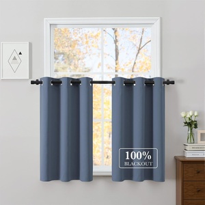 NICETOWN Boho Floral Curtains 100% Blackout for Living Room Bedroom 96 Inches Long Vintage Flower Drapes Thermal Insulated Soundproof Mid Century Botanica Grommet Window Treatment, 52″ W, 2 Panels(Stone Blue)