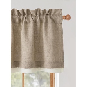 NICETOWN Sage Green 2 Layers Linen Valance, 52″ W x 18″ L, 1 Panel(Natural)