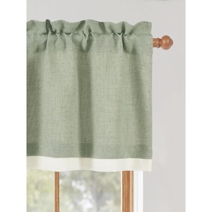NICETOWN Sage Green 2 Layers Linen Valance, 52″ W x 18″ L, 1 Panel(Sage Green)