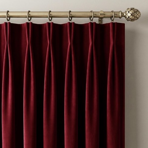 NICETOWN Sage Green Velvet Blackout Curtains 96 Inch Long for Bedroom, Dorm, Dining/Living Room, Thermal Solid Heavy Matt Pinch Pleat Back Tab Track Window Treatment for Hall, Theater (2 Panels, 40 W)(Red)