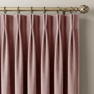NICETOWN Sage Green Velvet Blackout Curtains 96 Inch Long for Bedroom, Dorm, Dining/Living Room, Thermal Solid Heavy Matt Pinch Pleat Back Tab Track Window Treatment for Hall, Theater (2 Panels, 40 W)(Blush Pink)