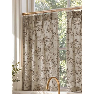 NICETOWN Vintage Floral Curtain & Drapes 84 Inches Long, W52 x L84, Khaki(Ivory)