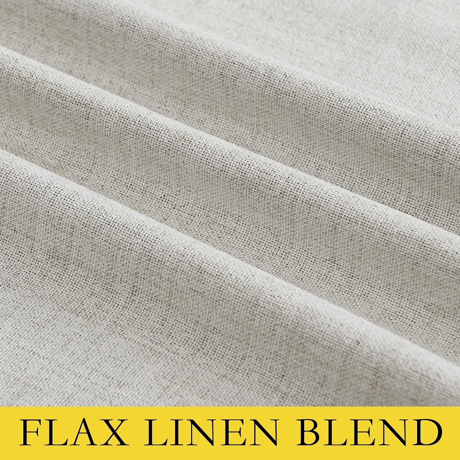 image:imageNICETOWN 100 Blackout Linen Curtains for BedroomLiving Room 90 L 2 PCsAlabaster Gray
