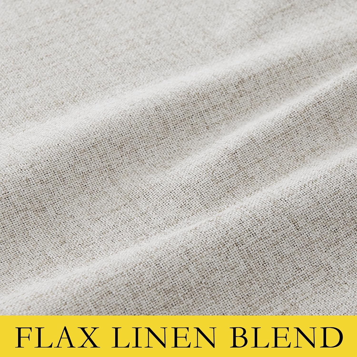 image:imageNICETOWN 100 Blackout Linen Curtains for BedroomLiving Room 90 L 2 PCsAlabaster Gray